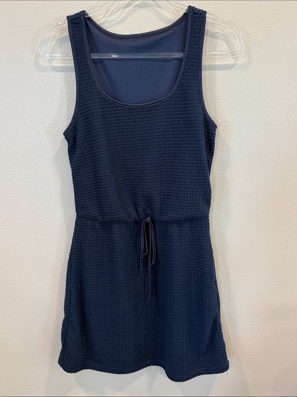 Sleeveless Navy Mini Dress with Drawstring Waist
